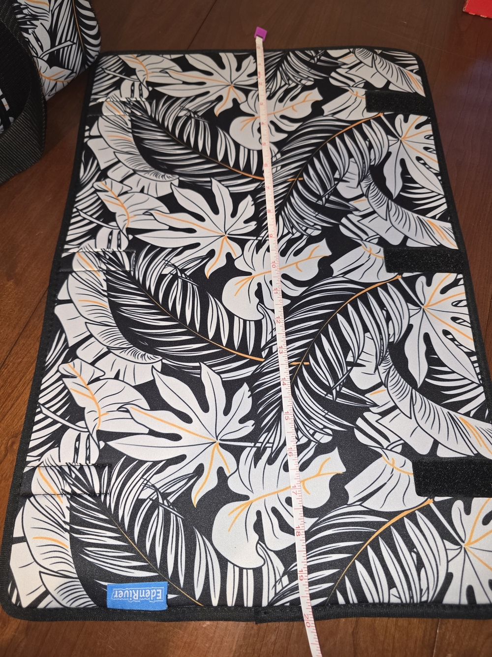 EdenRiver Tropical Leaf Print Tote Bag in Black & White, American Mahjong Bag - Picture 10 of 16